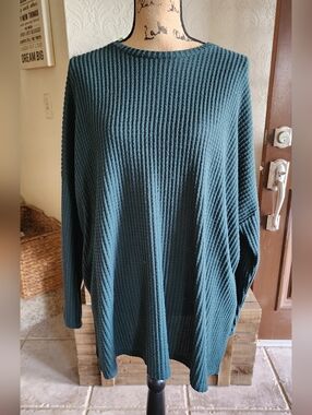 Oversized Rib-Knit Womens Tunic